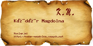 Kádár Magdolna névjegykártya
