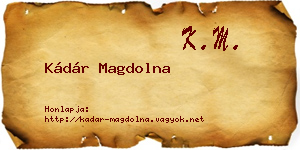 Kádár Magdolna névjegykártya
