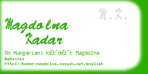 magdolna kadar business card